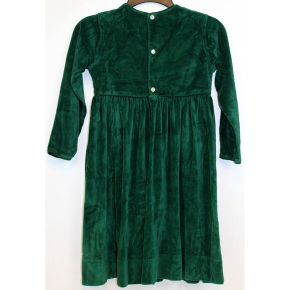 Kelly's Kids Green Velvet Dress sz 6X Lined Button SImple Formal Picture Holiday - Picture 4 of 6